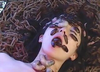 JAV zoo sex with slimy insects and cockroaches