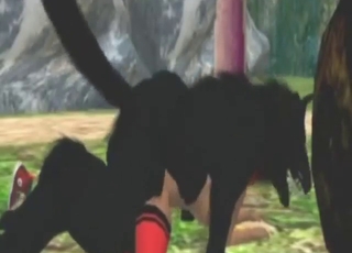 Cartoon wolf in passionate zoophile porn