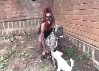 Fucking aggressive dogs is her form of therapy