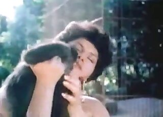 Chubby MILF blows a fucking monkey