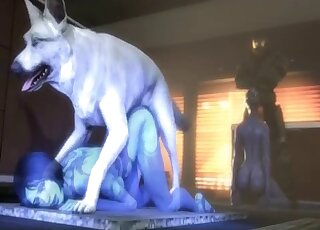 Cute 3D dog roughly fucked a passionate zoophile